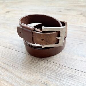 Petite Sophisticate Genuine Leather Belt Brown Size 32 Made in Italy Vintage